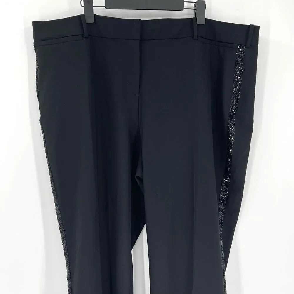 Lane Bryant Signature Fit Sequin Side‎ Tape The Perfect Drape Straight Pant 24